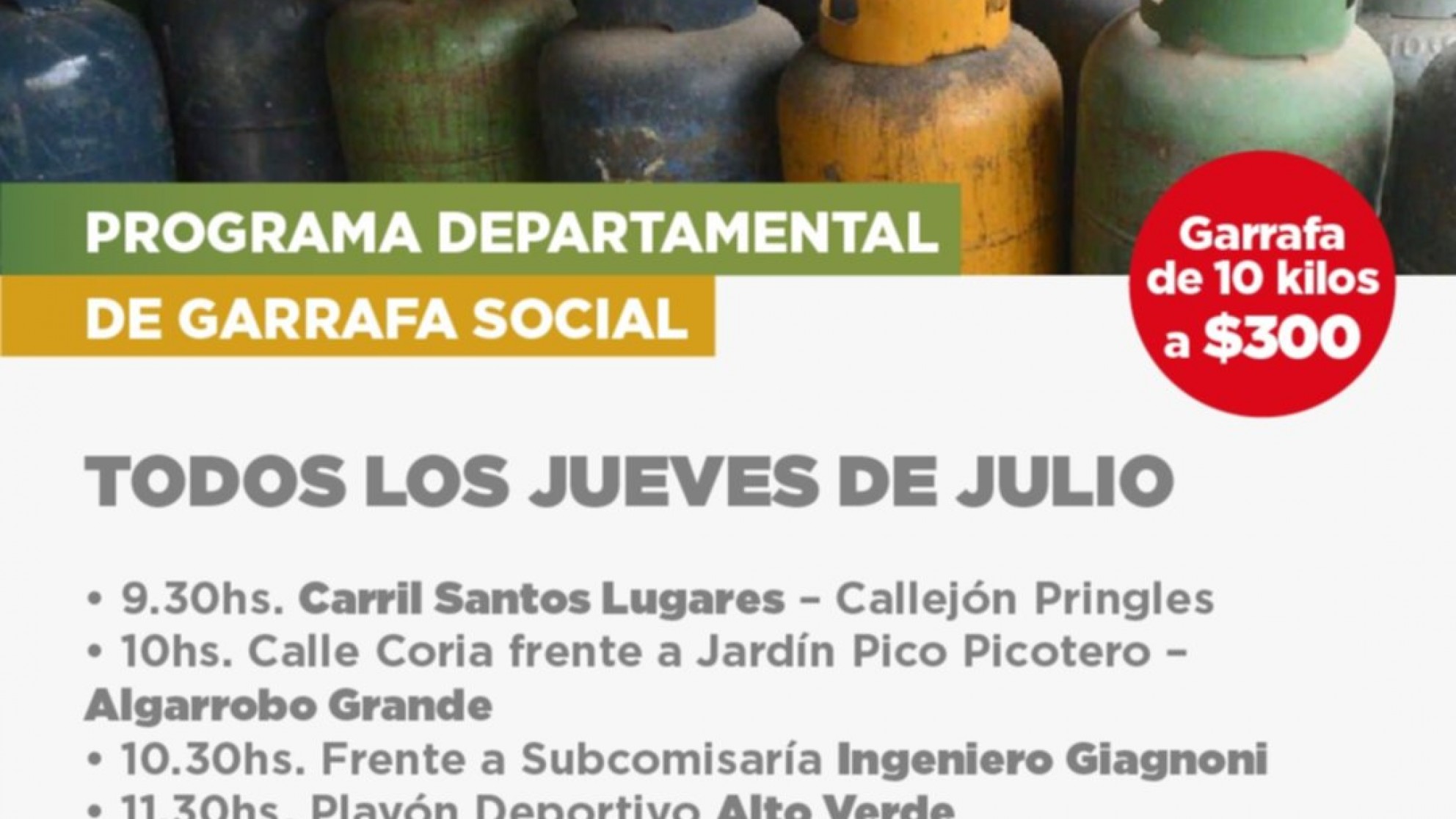 La Municipalidad de Junín continúa con el programa de garrafa social